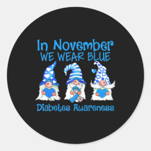 In november hebben we Blue Gnomes T1d Diabetes Awa Ronde Sticker