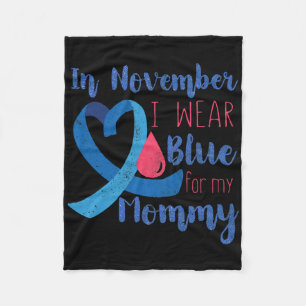 In november T1D Awareness Ribbon Blue voor mama Di Fleece Deken
