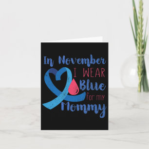 In november T1D Awareness Ribbon Blue voor mama Di Kaart