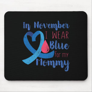In november T1D Awareness Ribbon Blue voor mama Di Muismat