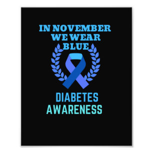 In November We Wear Blue Diabetes Awareness Foto Afdruk