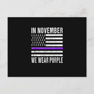 In November We Wear Purple Pancreatic Cancer Aware Briefkaart