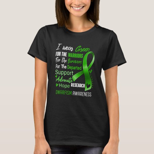In October I Wear Green For Dwarfism Awareness Gre T-shirt (Voorkant)