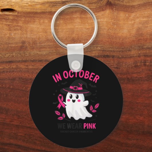 In October We Wear Nk Breast Cancer Awareness Hall Sleutelhanger (Voorkant)