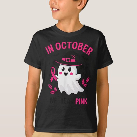 In October We Wear Nk Breast Cancer Awareness Hall T-shirt (Voorkant)