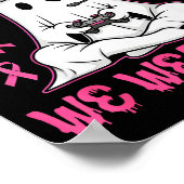 In October We Wear Nk Breast Cancer Gaming Ghost Y Poster (Hoek)
