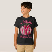 In October We Wear Nk Pumpkin Book Breast Cancer T T-shirt (Voorkant volledig)