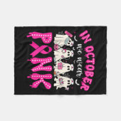 In October We Wear Nk Ribbon Ghost Nurse Halloween Fleece Deken (Voorkant (Horizontaal))