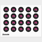 In October We Wear Nk Witch Broom Breast Cancer Ha Ronde Sticker (Vel)