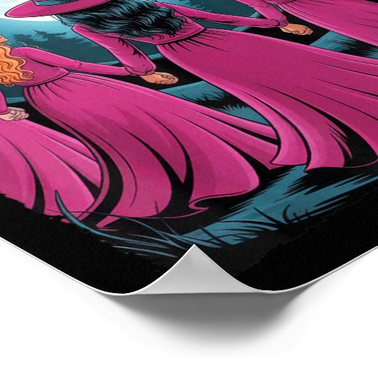 In October We Wear Nk Witch Halloween Breast Cance Poster (Hoek)