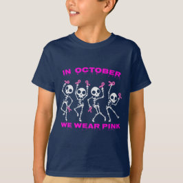 In October We Wear Pink Ghost Witch Breast Cancer T-shirt