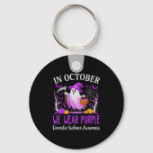 In October We Wear Purple Domestic Violence Ghost Sleutelhanger (Voorkant)