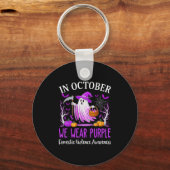 In October We Wear Purple Domestic Violence Ghost Sleutelhanger (Voorkant)