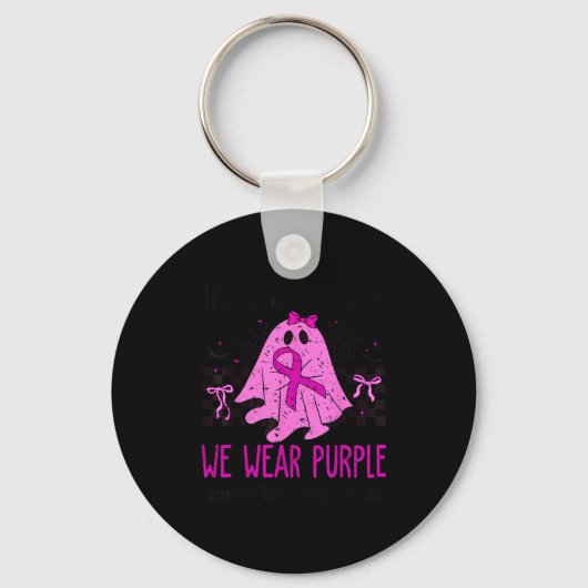 In October We Wear Purple Domestic Violence Ghost Sleutelhanger (Voorkant)