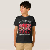 In October We Wear Red Dyslexia Awareness Month Ha T-shirt (Voorkant volledig)