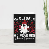 In October We Wear Red Ghost Teacher Dyslexia Awar Kaart (Voorkant)