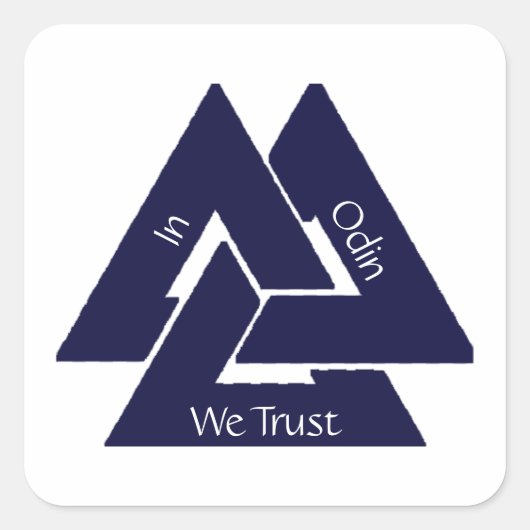 In Odin vertrouwen we Valknut Vierkante Sticker (Voorkant)