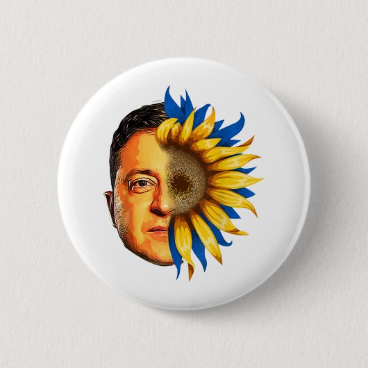 In Oekraïne Zonnebloem Oekraïne Zelenskyy free sta Ronde Button 5,7 Cm (Voorkant)