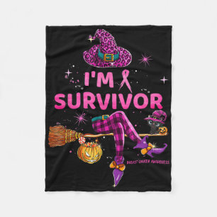 In oktober ben ik Survivor We Draag roze borstkank Fleece Deken