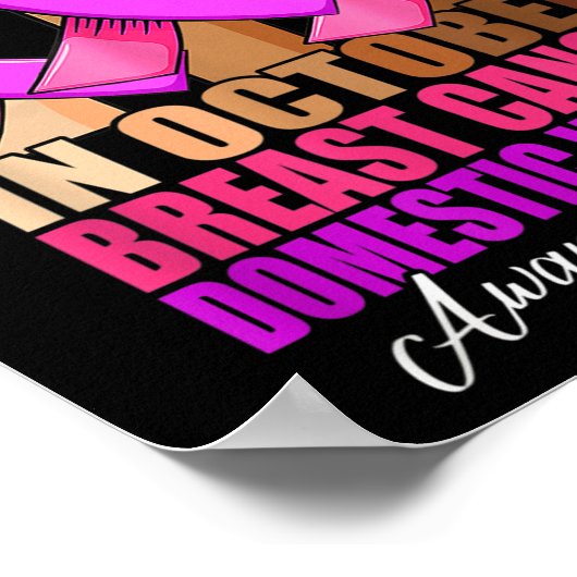 In oktober Borstkanker Huiselijk geweld Awarene Poster (Hoek)