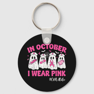 In oktober Draag ik de Pink CMA Life Breast Cancer Sleutelhanger