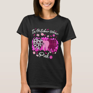 In oktober Draag roze borstkanker tandarts T-shirt