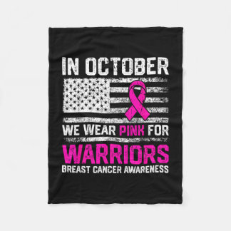 In oktober draag roze voor warriors borstkanker fleece deken