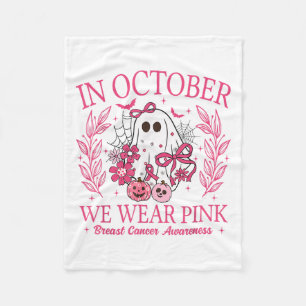 In oktober Draag we de Halloween Breast Cancer Awa Fleece Deken