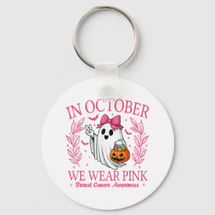 In oktober Draag we de Halloween Breast Cancer Awa Sleutelhanger