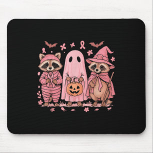In oktober Draag we de Pink Raccoon Breast Cancer Muismat