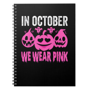 In oktober Draag we de roze borstkankerpompoen Notitieboek