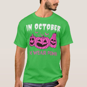 In oktober Draag we de roze borstkankerpompoen T-shirt