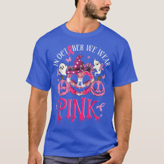 In oktober Draag we de roze borstkankerpompoen T-shirt