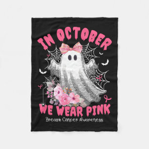 In oktober Draag we de roze Ghost Breast Cancer Ha Fleece Deken