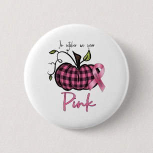 In oktober Draag we de roze pompoen borstkanker oo Ronde Button 5,7 Cm
