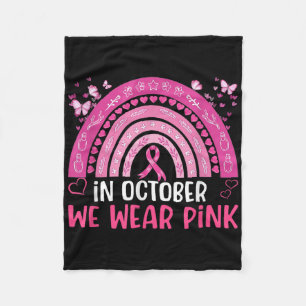 In oktober Draag we de roze regenboogborstkankeroo Fleece Deken
