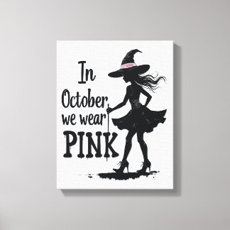 In oktober Draag we het Pink Witches Halloween fee Canvas Afdruk