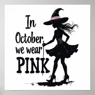 In oktober Draag we het Pink Witches Halloween fee Poster