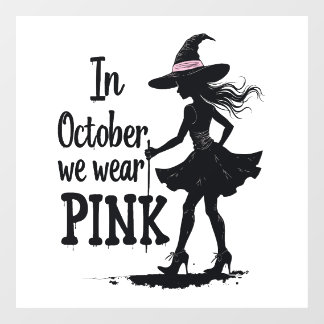 In oktober Draag we het Pink Witches Halloween fee Raamsticker