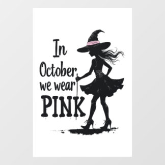 In oktober Draag we het Pink Witches Halloween fee Raamsticker