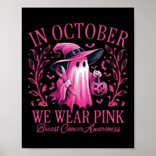In oktober Draag we het roze borstkankerbewustzijn Poster
