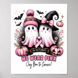 In oktober Draag we het roze borstkankerbewustzijn Poster