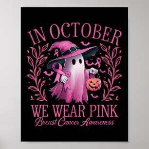In oktober Draag we het roze borstkankerbewustzijn Poster
