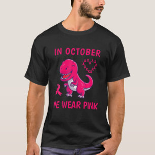 In oktober Draag we het roze borstkankerhart T-shirt