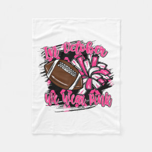 In oktober Draag we NK Football Borstkanker Cheer Fleece Deken