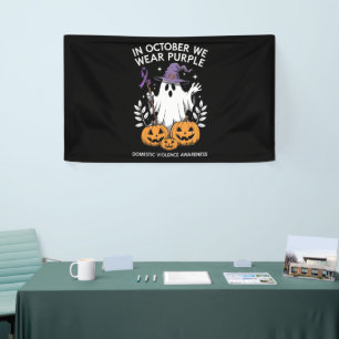 In oktober Draag we Paarse huiselijk geweld spook Spandoek