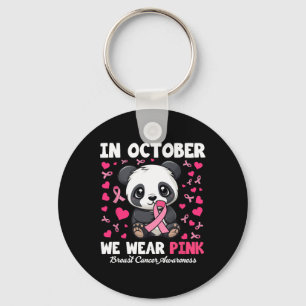In oktober Draag we Pink Breast Cancer Awareness P Sleutelhanger