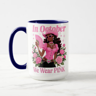In oktober Draag we Pink Cowgirl Awareness Art Mok