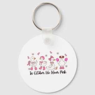 In oktober Draag we Pink Duck Design 🎀🦆💗 Sleutelhanger