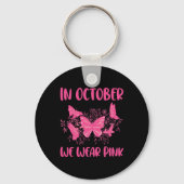 In oktober Draag we Pink Fun Butterfly Graphic Cos Sleutelhanger (Achterkant)